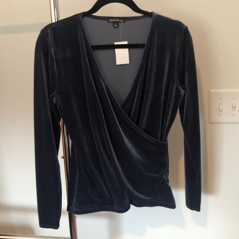 NWT J Crew Wrap Velvet Top, size S